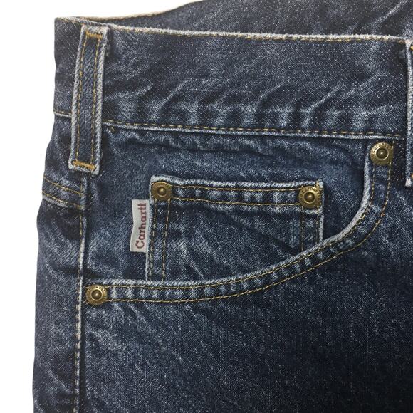 Carhartt B17 Jeans Relaxed Fit Tapered Leg Blue Men's 42 Denim Work Pants Casual - Picture 6 of 10